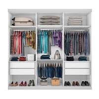 Guarda Roupa Casal Isabela Branco 3 Portas De Correr E 9 Espelhos Minastex - 8