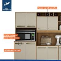 Armário De Cozinha Petra Cinamomo Com Off White 11 Portas 2 Gavetas Cinamomo Com Off White