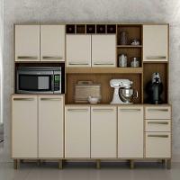 Armário De Cozinha Petra Cinamomo Com Off White 11 Portas 2 Gavetas Cinamomo Com Off White - 5