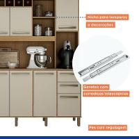 Armário De Cozinha Petra Cinamomo Com Off White 11 Portas 2 Gavetas Cinamomo Com Off White - 7
