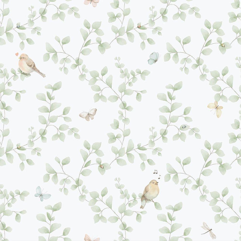 Papel De Parede Enzo Folhagem Azul 284-3 - 1