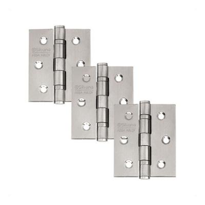 Dobradiça Para Porta Silvana 3 Com Rolamento 882 Embutir Inox 304 Escovado Com 3 Peças