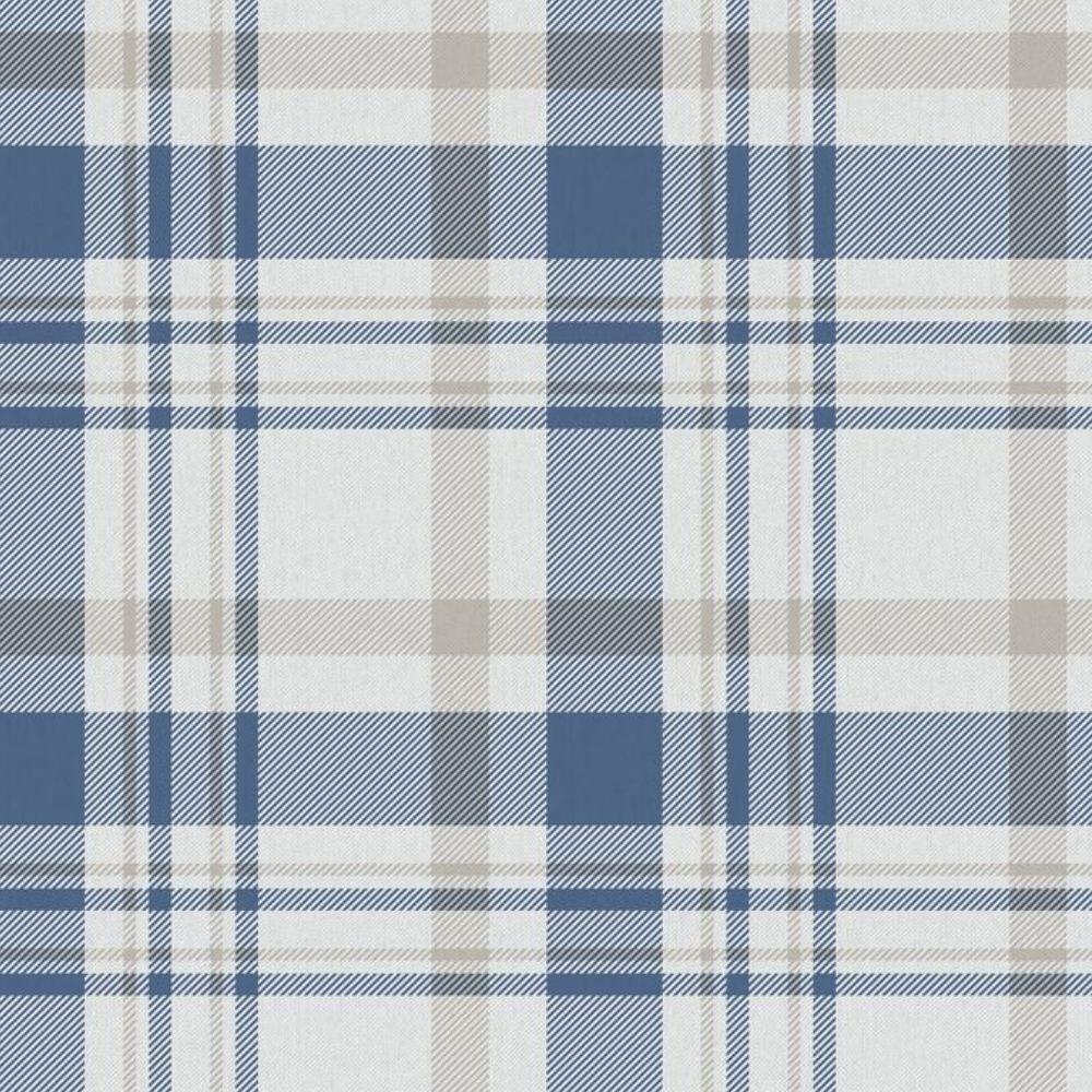 Papel De Parede Hana Xadrez Azul 1906-2 - 1