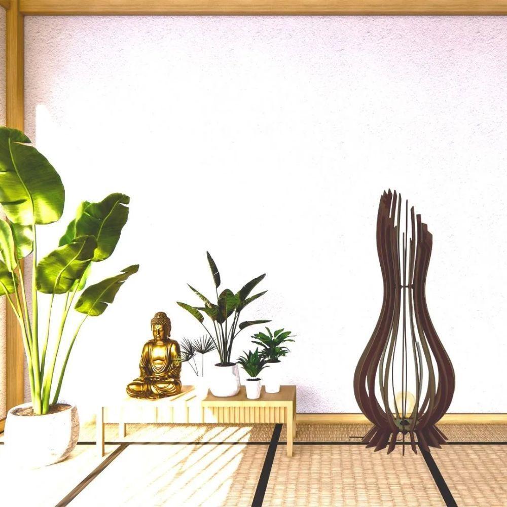 Kit Com 2 Luminária De Chão Ana Maria MDF Cru - 90x28cm E 75x23cm - 8