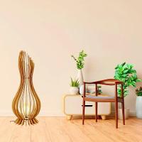 Kit Com 2 Luminária De Chão Ana Maria MDF Cru - 90x28cm E 75x23cm