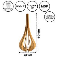 Luminária De Chão Mdf Ibiza Preto- 60x30cm - 1