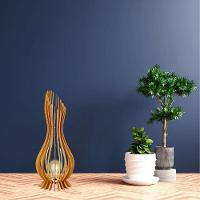 Kit Com 2 Luminária De Chão Ana Maria Mdf Marrom - 90x28cm E 75x23cm - 5