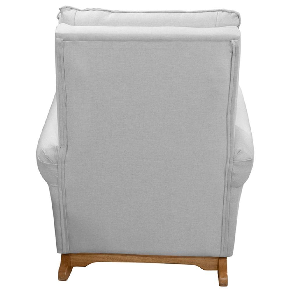 Poltrona Amamentação Base Balanço E Puff Maju Linho Cinza F03 - Mpozenato - 7