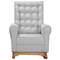 Poltrona Amamentação Base Balanço E Puff Maju Linho Cinza F03 - Mpozenato - 5