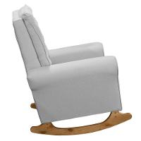 Poltrona Amamentação Base Balanço E Puff Maju Linho Cinza F03 - Mpozenato - 6