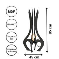 Luminária De Chão Mdf Palace Preto - 85x45cm - 1