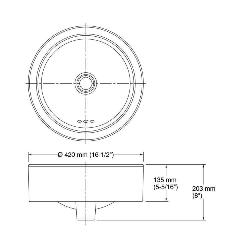 Cuba Para Banheiro Vox Kohler Sobrepor Redonda 42x42cm Branca Com Misturador Taut Bica Alta Cromado - 5