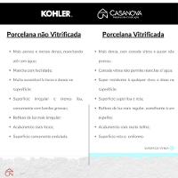 Cuba Para Banheiro Vox Kohler Sobrepor Redonda 42x42cm Branca Com Misturador Taut Bica Alta Cromado