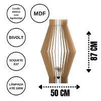 Luminária De Chão Acrópole Mdf Luminária Mdf Cru - 3