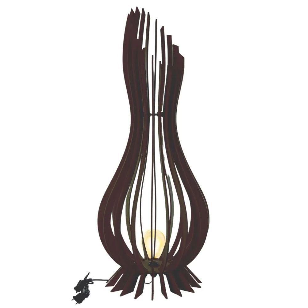 Kit Com 2 Luminária De Chão Ana Maria Mdf Preto - 90x28cm E 75x23cm - 4