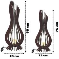 Kit Com 2 Luminária De Chão Ana Maria Mdf Preto - 90x28cm E 75x23cm - 2