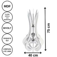 Luminária De Chão Mdf Holambra Branco - 75x40cm - 1