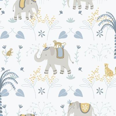 Papel De Parede Enzo Elefante Azul 285-2