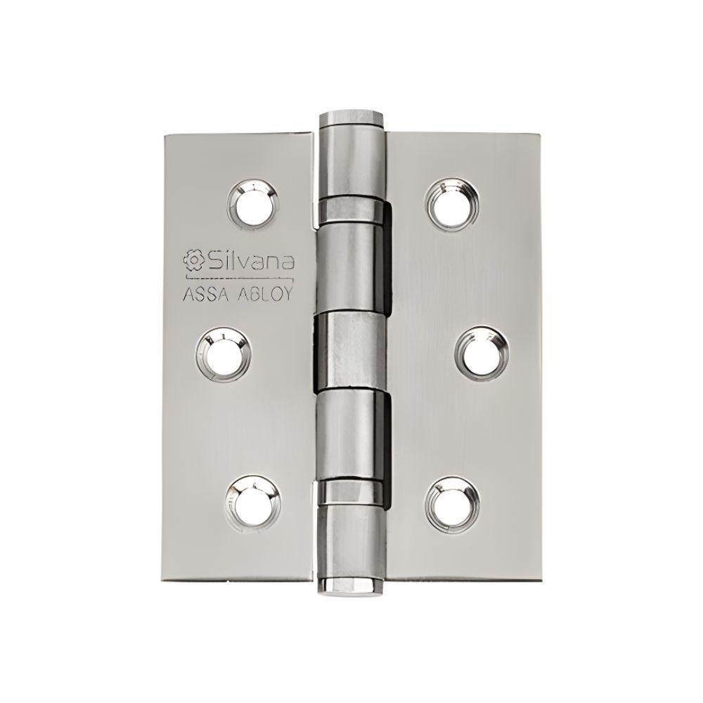 Dobradiça Para Porta Silvana 2.1/2 Com Rolamento 882 Embutir 25kg Inox Escovado Com 3 Unidades - 3