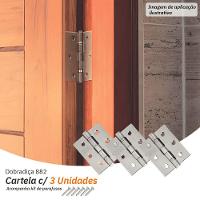 Dobradiça Para Porta Silvana 2.1/2 Com Rolamento 882 Embutir 25kg Inox Escovado Com 3 Unidades - 4