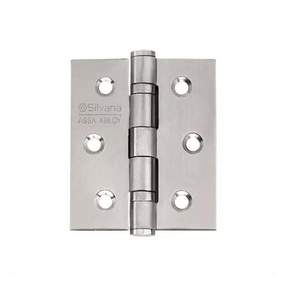 Dobradiça Para Porta Silvana 4 Com Rolamento 882 Embutir 35kg Inox 304 Escovado Com 3 Peças - 2