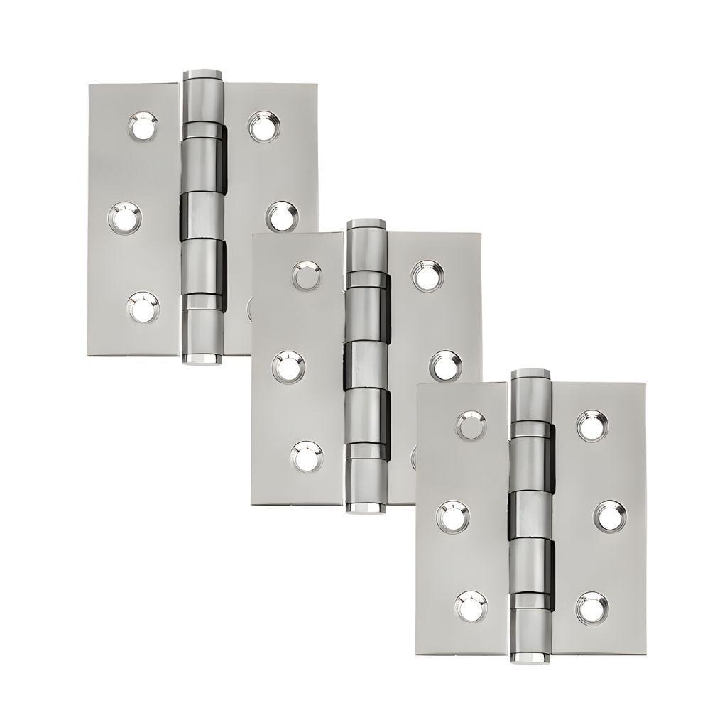 Dobradiça Para Porta Haga 3.1/2 Com Rolamento Embutir 60kg Inox 304 Com 3 Peças - 1