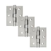 Dobradiça Para Porta Haga 3.1/2 Com Rolamento Embutir 60kg Inox 304 Com 3 Peças - 1