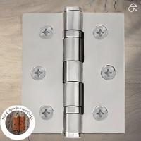 Dobradiça Para Porta Haga 3.1/2 Com Rolamento Embutir 60kg Inox 304 Com 3 Peças - 3