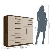 Cômoda Vitoria 1 Porta E 8 Gavetas Plus Com Escala De Brilho Em Fosco Benetil Avela E Off White - 2