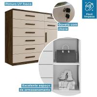 Cômoda Vitoria 1 Porta E 8 Gavetas Plus Com Escala De Brilho Em Fosco Benetil Avela E Off White
