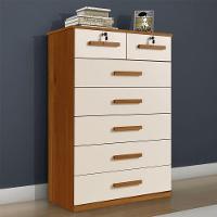 Cômoda Barcelona Com Escala De Brilho Fosco Benetil Cinamomo Com Off White - 1