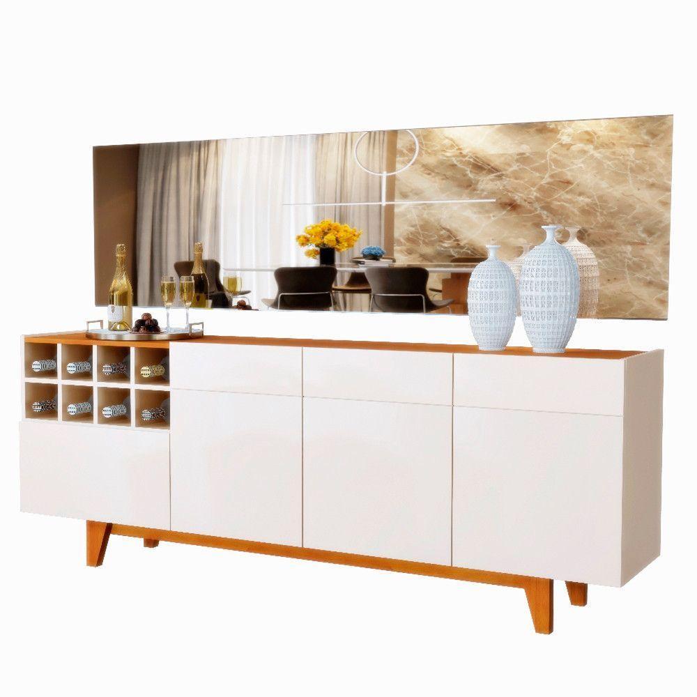 Balcão Buffet 3 Portas E 1 Gaveta Duna Mavaular Off White Com Naturalle - 3