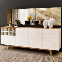 Balcão Buffet 3 Portas E 1 Gaveta Duna Mavaular Off White Com Naturalle