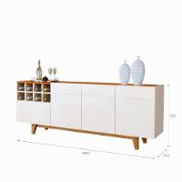 Balcão Buffet 3 Portas E 1 Gaveta Duna Mavaular Off White Com Naturalle - 6