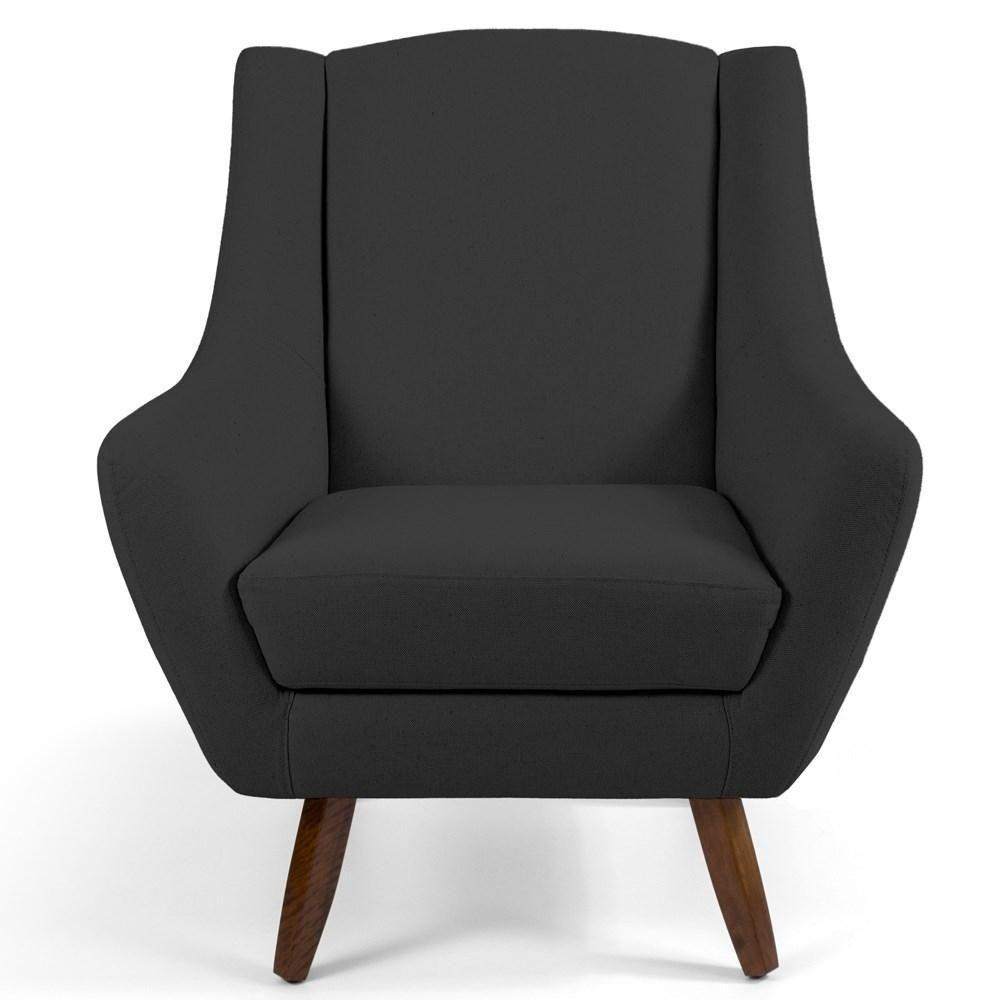 Kit 2 Poltronas Decorativas Pés Palito Madeira Juliet Linho D-465 Chumbo - Domi - 3