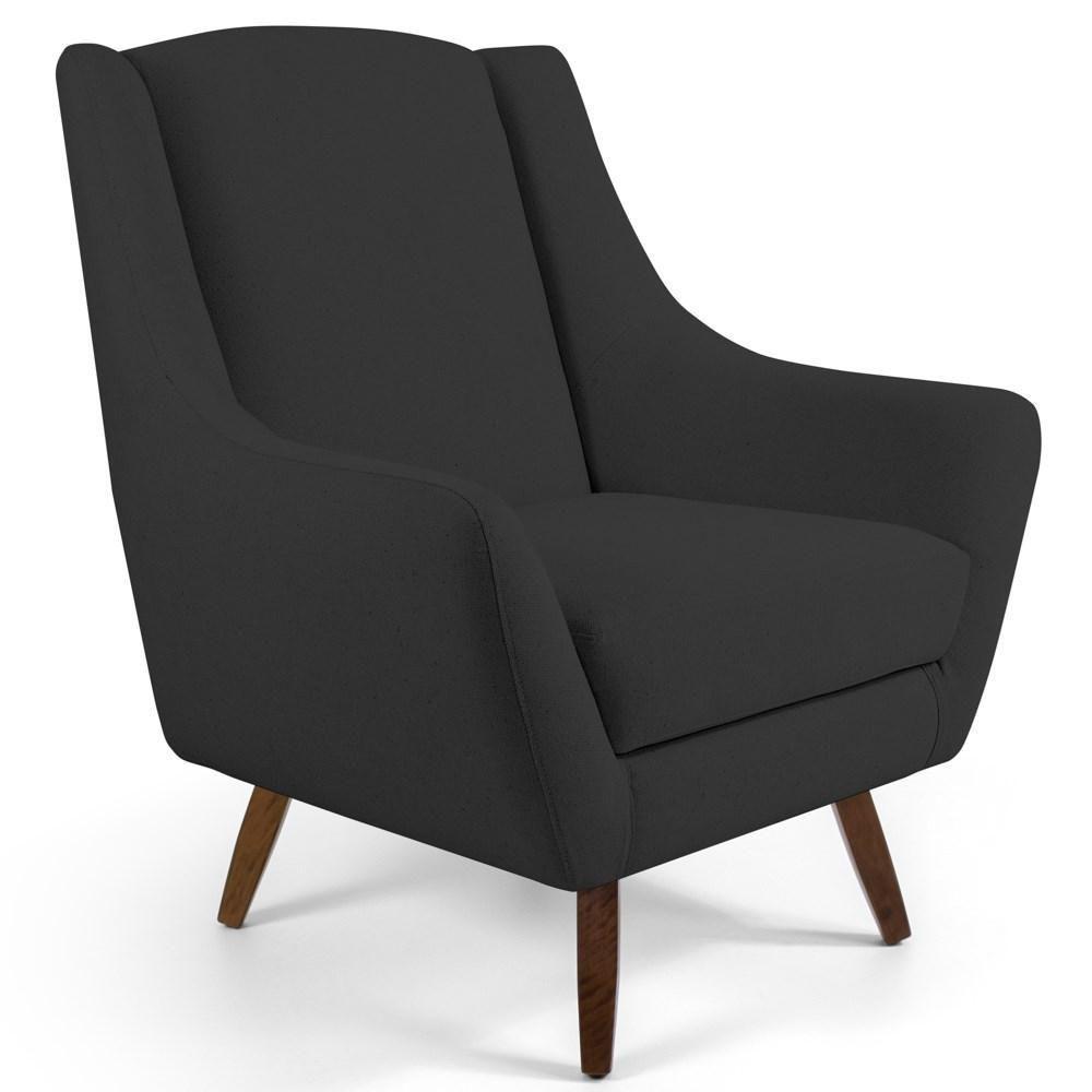 Kit 2 Poltronas Decorativas Pés Palito Madeira Juliet Linho D-465 Chumbo - Domi - 5