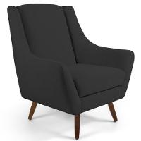 Kit 2 Poltronas Decorativas Pés Palito Madeira Juliet Linho D-465 Chumbo - Domi - 5