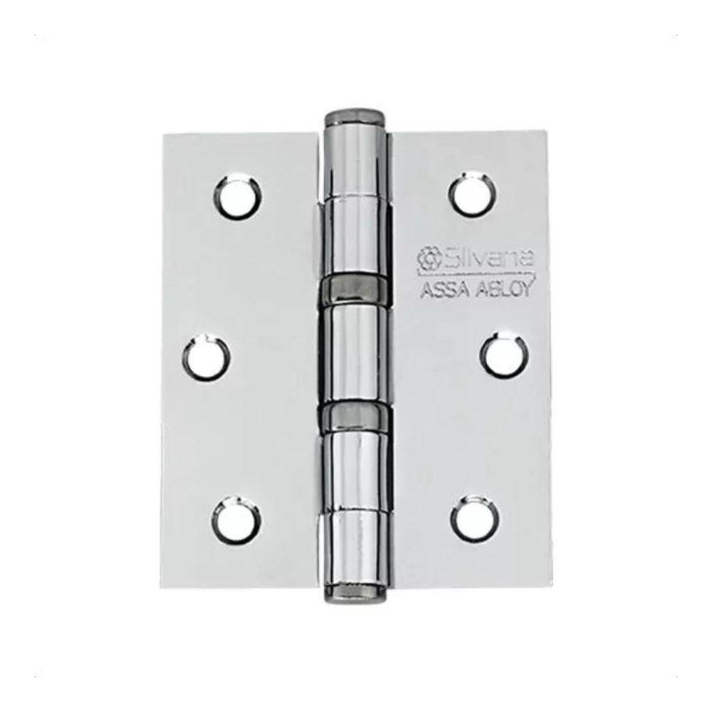 Dobradiça Para Porta Silvana 4 Com Rolamento 891 Embutir 35kg Inox Cromada Com 3 Peças - 3