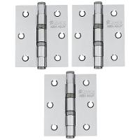 Dobradiça Para Porta Silvana 4 Com Rolamento 891 Embutir 35kg Inox Cromada Com 3 Peças - 1