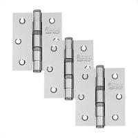 Dobradiça Para Porta Silvana 4 Com Rolamento 891 Embutir 35kg Inox Cromada Com 3 Peças - 2