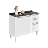 Balcão De Cozinha Luce Com Tampo 3 Portas 2 Gavetas Itatiaia Branco - 1
