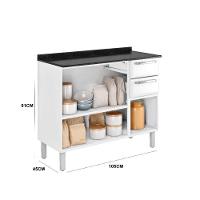 Balcão De Cozinha Luce Com Tampo 3 Portas 2 Gavetas Itatiaia Branco - 2