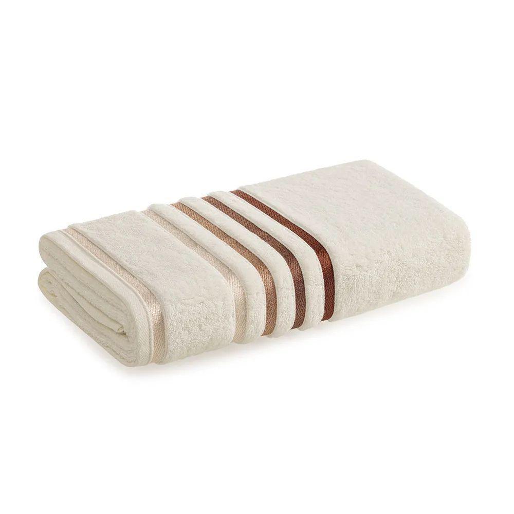 Toalha De Banho Lumina Fio Penteado Max Karsten Ivory/ferrugem - 2