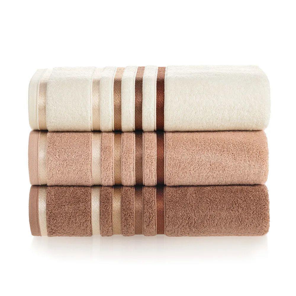 Toalha De Banho Lumina Fio Penteado Max Karsten Ivory/ferrugem - 3