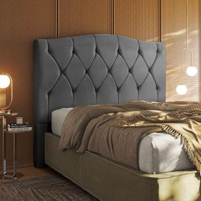 Cabeceira Multifuração Casal - Queen Elegance Veludo - Star Chumbo