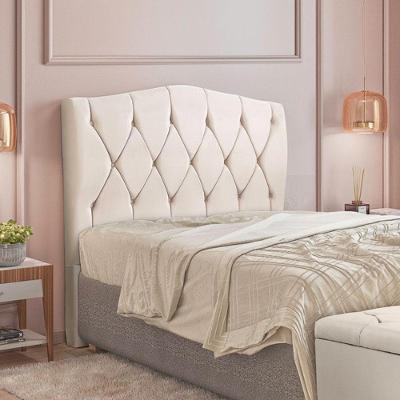 Cabeceira Multifuração Casal - Queen Elegance Veludo - Star Marfim