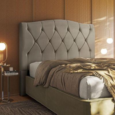 Cabeceira Multifuração Casal - Queen Elegance Veludo - Star Bege