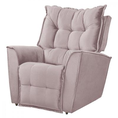 Poltrona Reclinavel Do Mamãe Carinho Veludo Rosê Rose