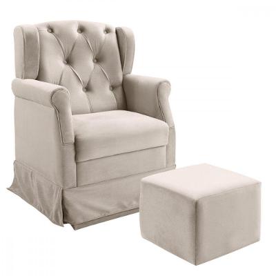 Poltrona Balanço Ternura Veludo - Star Confort Bege