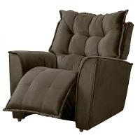Poltrona Reclinavel Do Papai Para Sala King Tecido Veludo Castor - 3